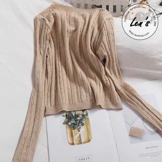 ÁO KHOÁC LEN MỎNG DÁNG CROPTOP