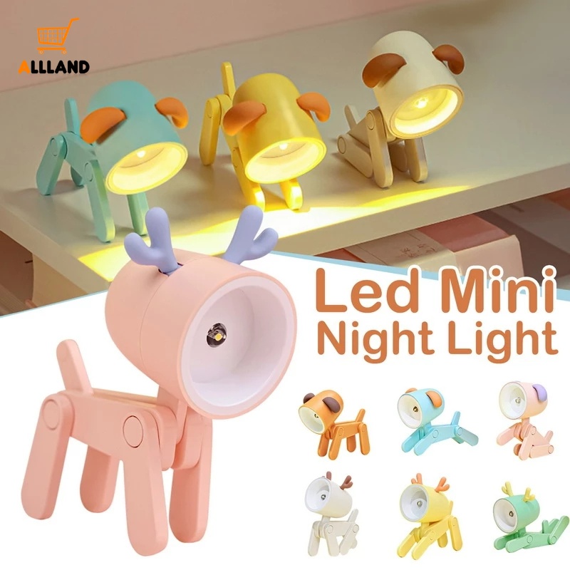 Đèn LED Để Bàn Mini Hình Thú Cưng Hoạt Hình Có Thể Điều Chỉnh Được