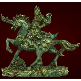 Tượng Quan Công cưỡi ngựa -Xưởng E3D - Trang trí bàn làm việc - QC 009