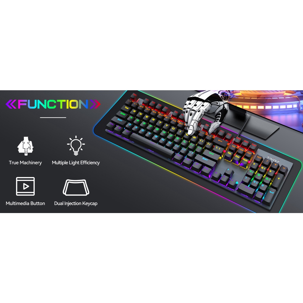 KEYBOARD T-Wolf T18 Phím cơ  - BẢO HÀNH 12 THÁNG