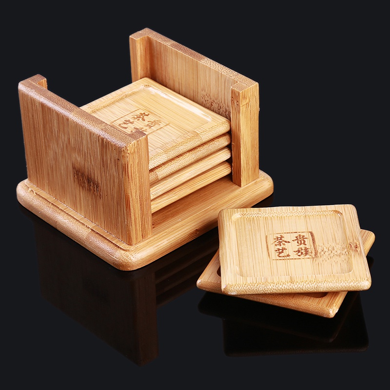 High Quality Bamboo Tea Set Four Square Cup Holder Kung Fu Tea Set