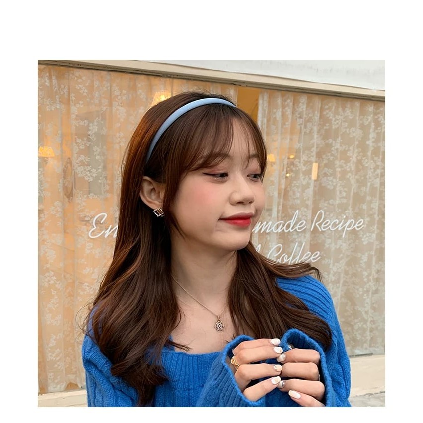 Bờm cài tóc trơn satin bản nhỏ sang chảnh