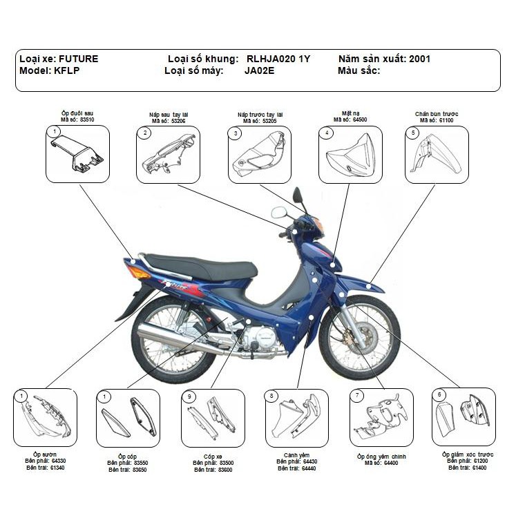 HD OD - HD OD - dàn áo xe máy future 1 hàng honda chính hãng