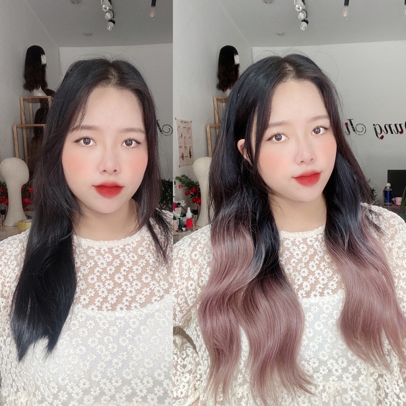 KU07 Tóc giả kẹp u xoăn sóng đẹp 60cm