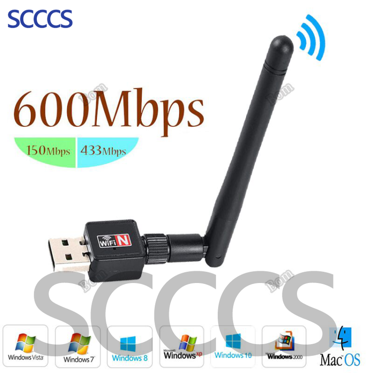 Bộ Đầu Chuyển đổi Usb Wifi Cho Pc Không Dây 600mbps Kèm ăng Ten Không Dây Cho Máy Tính để Bàn