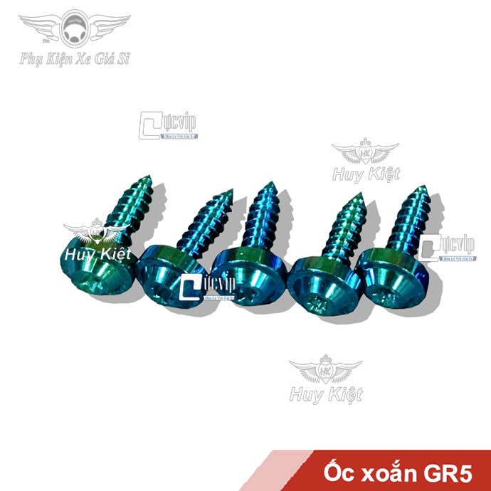 [Rẻ Vô Địch] - (3387) - Bộ 7 Ốc Xoắn GR5 Bắt Pô E Xe Vario, Vision (Titan Thật 100%)