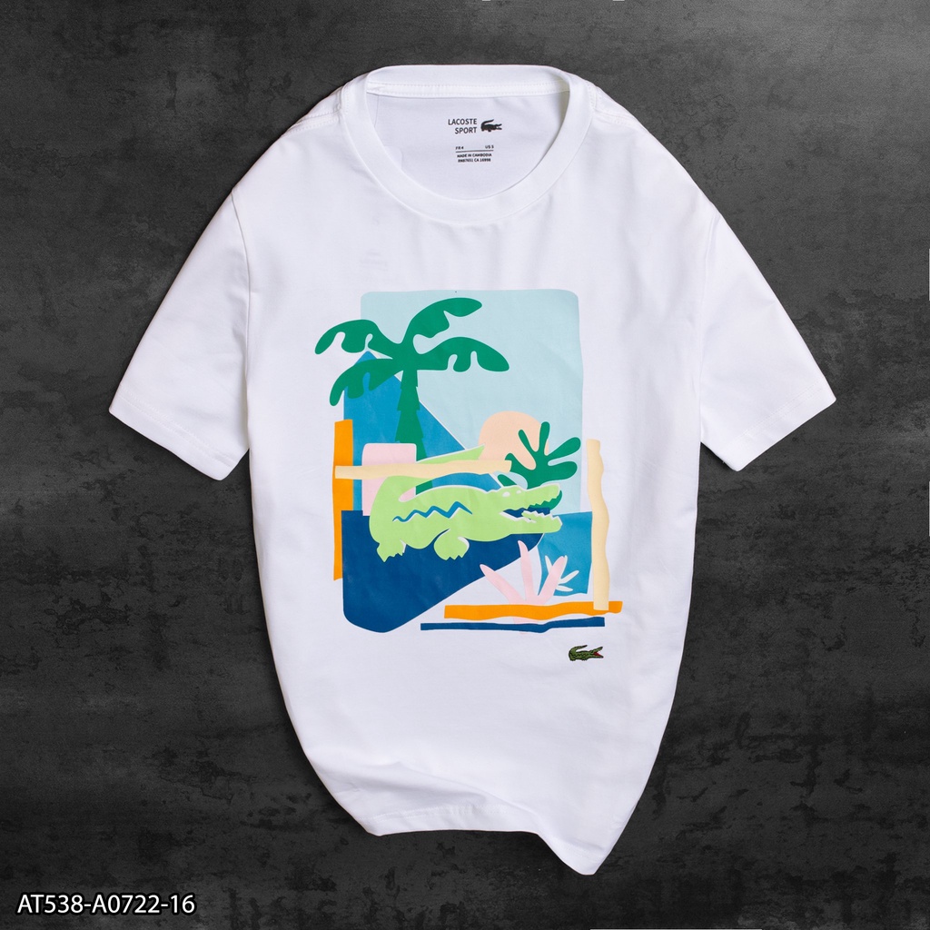 Áo thun NAM 🐊 100% Cotton AT538 - áo thun in họa tiết 🐊cây dừa- Thời Trang Nam VNXK