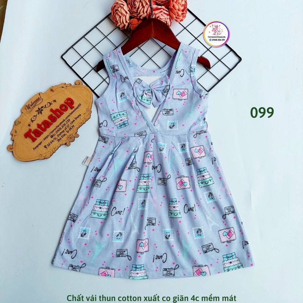 099 Đầm bé gái thun cotton mặc nhà mát