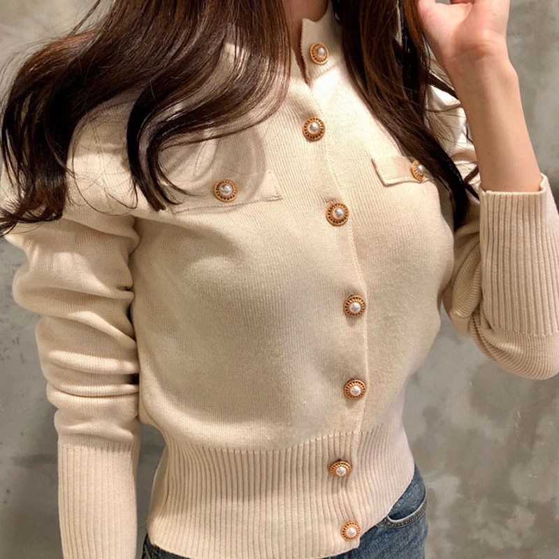 Áo Khoác cardigan Dệt Kim Dài Tay Thời Trang Hàn Quốc Cho Nữ