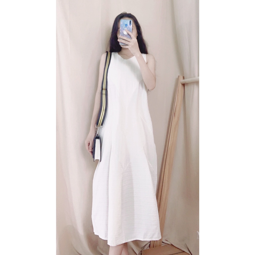 Đầm nữ, váy đuôi cá dáng maxi, váy dài chất xốp nhăn, thiết kế suông nhẹ họa tiết vân eo trẻ trung  7.Beautiful V138