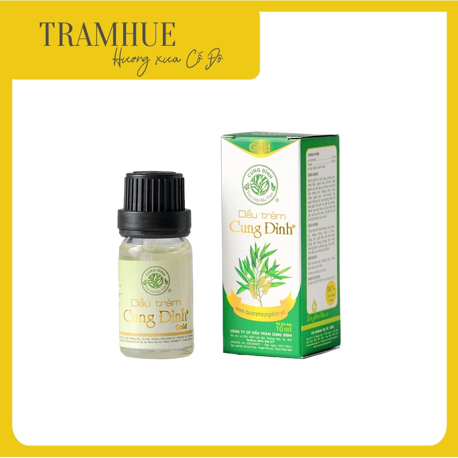 Dầu tràm Cung Đình Gold 10ml | Tinh dầu tràm Huế nguyên chất - Giữ ấm ngừa ho cho Bé