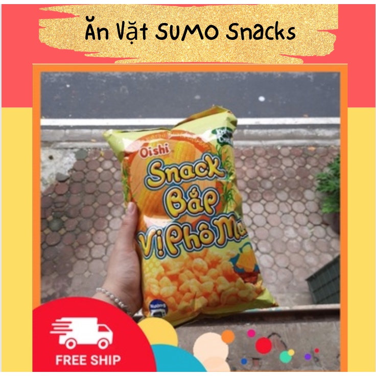 Bim Bim Snack Bắp Vị Phô Mai Oishi gói 75/80g-Ăn Vặt Sumo Snack