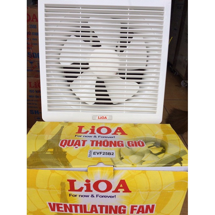 Quạt thông gió gắn tường evf15b2-LIOA chính hãng cánh 15cm ô vuông đút lỗ 20x20cm