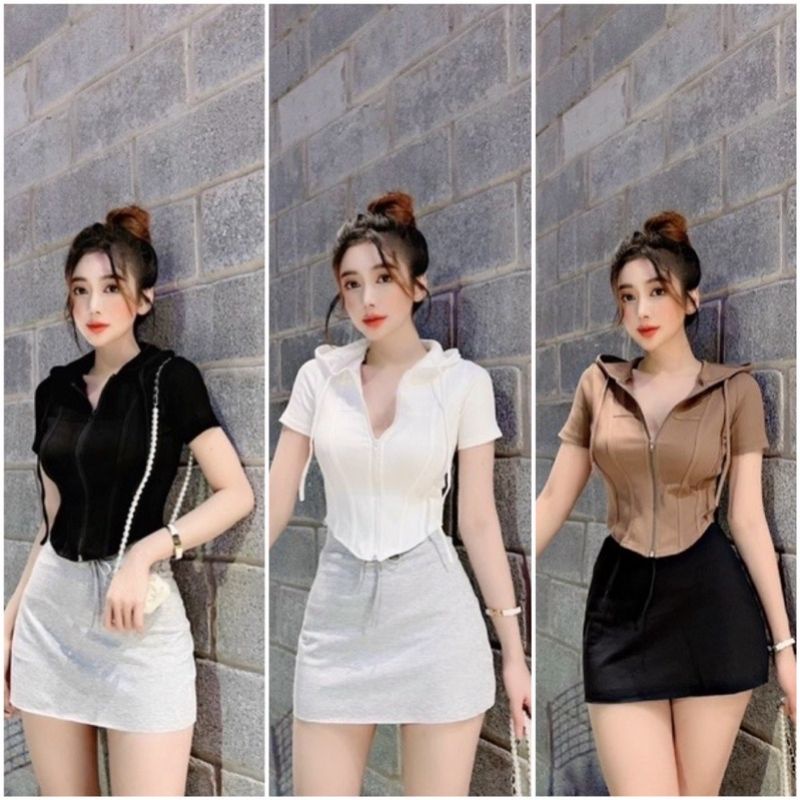 Áo thun CROTOP ZIP KÉO Phối NÓN Năng động (A15)