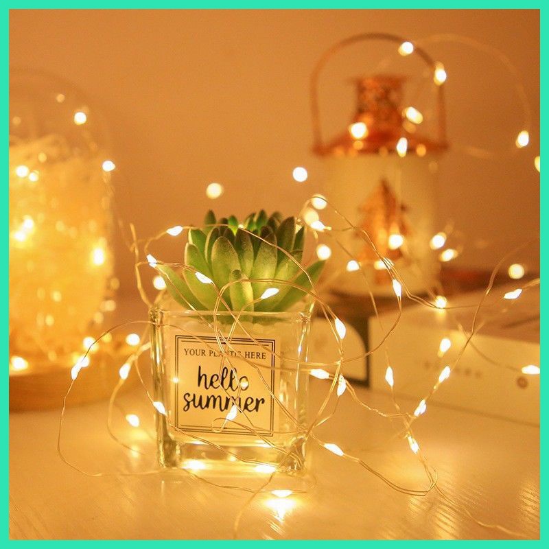 Đèn led trang trí FAIRY LIGHT chạy pin AA dài 2m/3m - đèn đom đóm dùng pin cực sáng mẫu nhỏ đẹp