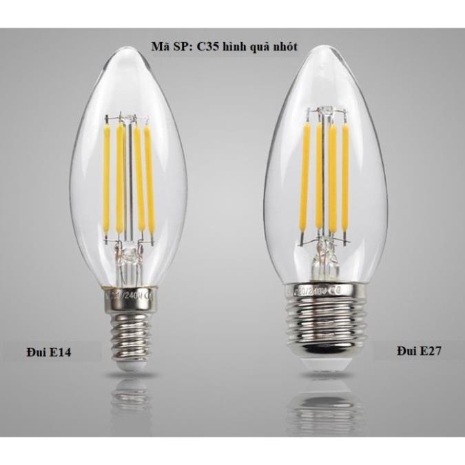 Bộ 5 bóng đèn Led Edison C35 4W hình quả nhót đui E27