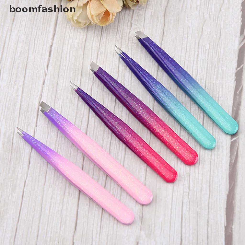 Set 2 Nhíp Nhổ Lông Mày Chuyên Nghiệp Bằng Thép Không Gỉ
