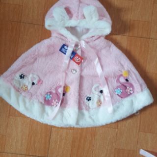 Áo choàng lông thỏ cao cấp cho bé gái