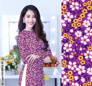 Áo dài hoa nhí may sẵn