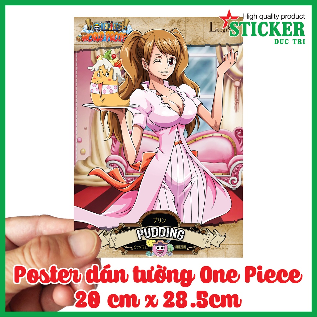 One Piece tranh dán tường. Decal nhựa có cán màng sẳn keo chỉ lột dán. P4
