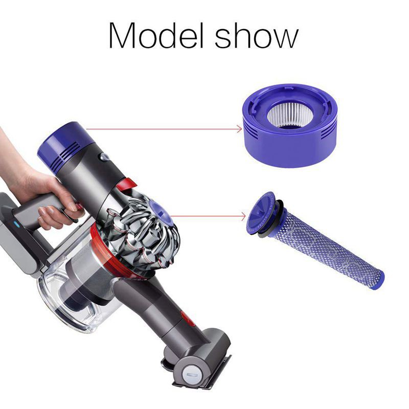 Set 2 bộ lọc HEPA với cọ làm sạch chuyên dụng cho máy hút bụi Dyson V8 V7