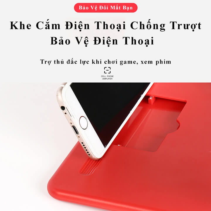 Rẻ Nhất Kính phóng to màn hình điện thoại 5D 12 inch siêu lớn sắc nét chống lóa mỏi mắt