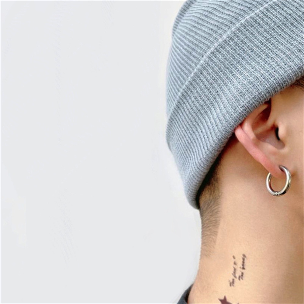 1 khuyên kẹp tai bằng thép titan không cần xỏ lỗ phong cách hiphop cho nam và nữ