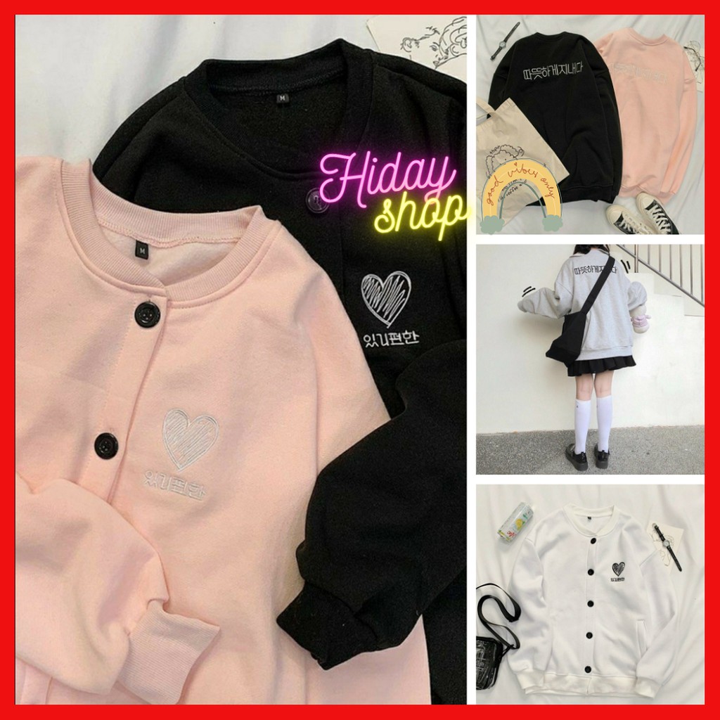 Áo khoác BOMBER THÊU TIM form rộng chống nắng nỉ bông đẹp nam nữ VIVU123STORE BOB033