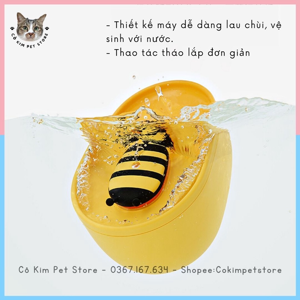 Máy lọc nước cho mèo hình chú ong dung tích 2000ml