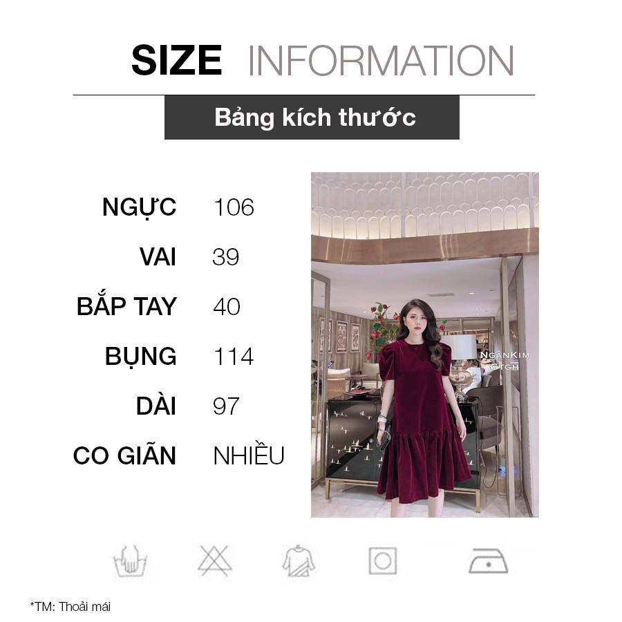 [HOT] Váy bầu nhung tay bồng sang chảnh HD2609 Honey Mommy
