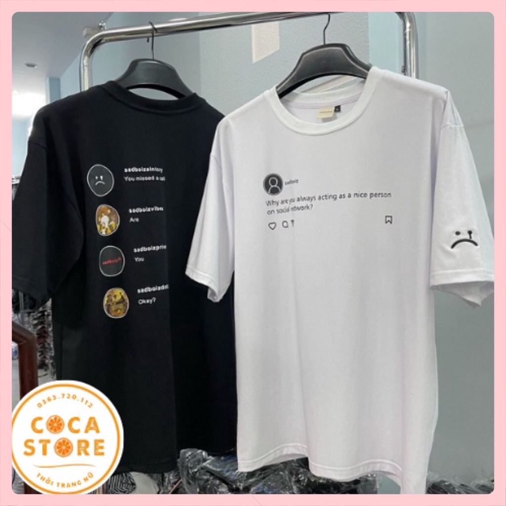 Áo thun sadboiz nam nữ tay lỡ, Áo sadboiz sadtagram form rộng chất cotton co dãn siêu mềm mịn | BigBuy360 - bigbuy360.vn