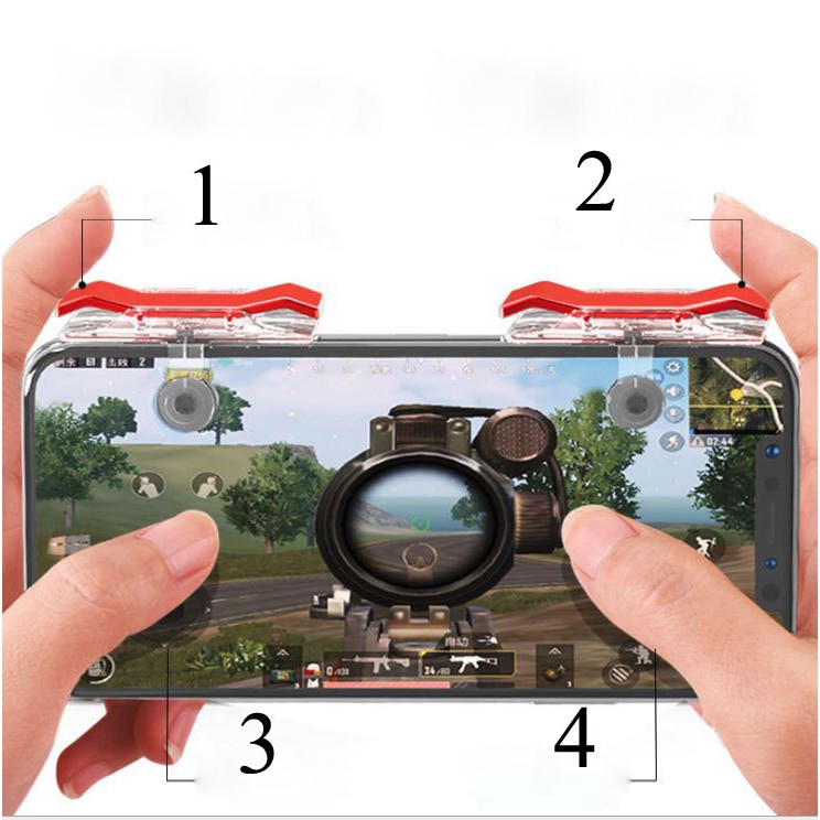 Bộ 2 Nút Bấm E9 Chơi Pubg Mobile, Ros Mobile Cực Nhạy-Phiên Bản Nút Cơ Cực Nhạy, Dễ Sử Dụng