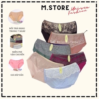 Quần lót su nữ thun lạnh phối ren thời trang giao màu ngẫu nhiên m.store