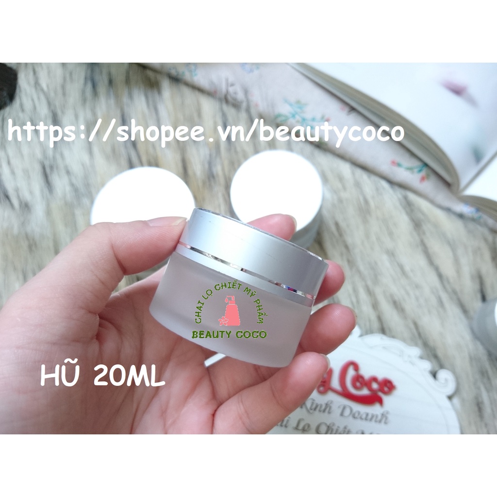 Combo 50 Lọ thủy tinh 20g (hũ 20ml) chiết mỹ phẩm nắp bạc