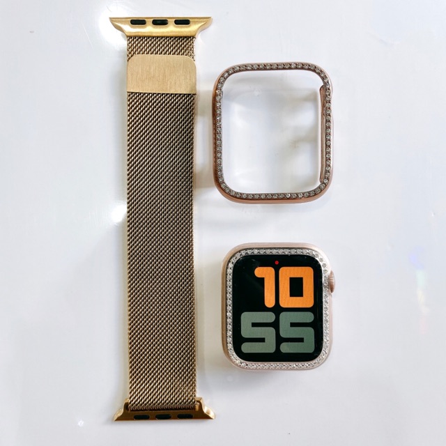 Combo 3 món dây thép , ốp hột và dán ppf cho đồng hồ Apple watch 42/44mm