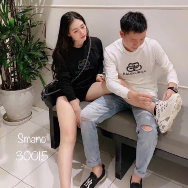 🍀 (Sỉ = Lẻ) Áo nỉ đôi nam nữ nổi chữ balen phản quang * ↺ ¹ . - Az1 ❀ ❀ *