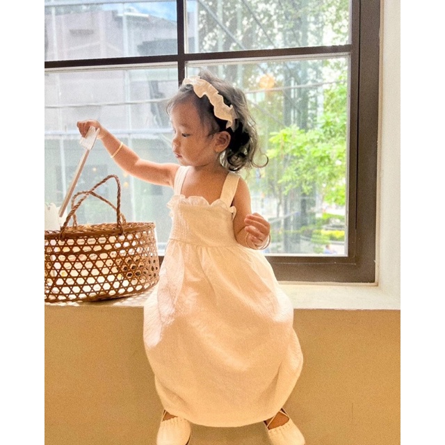 Váy maxi em bé + turban bèo nhí xinh Nanci