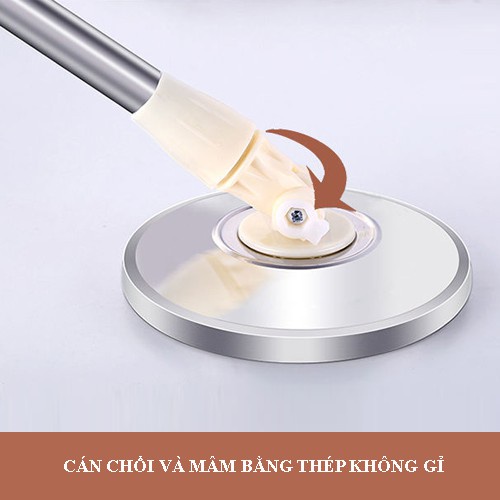 Bộ Chổi Lau Nhà Tự Vắt 360 Độ, Thùng Lau Công Nghệ Ổ Quay Đĩa Kép Mới Broom Green PR04