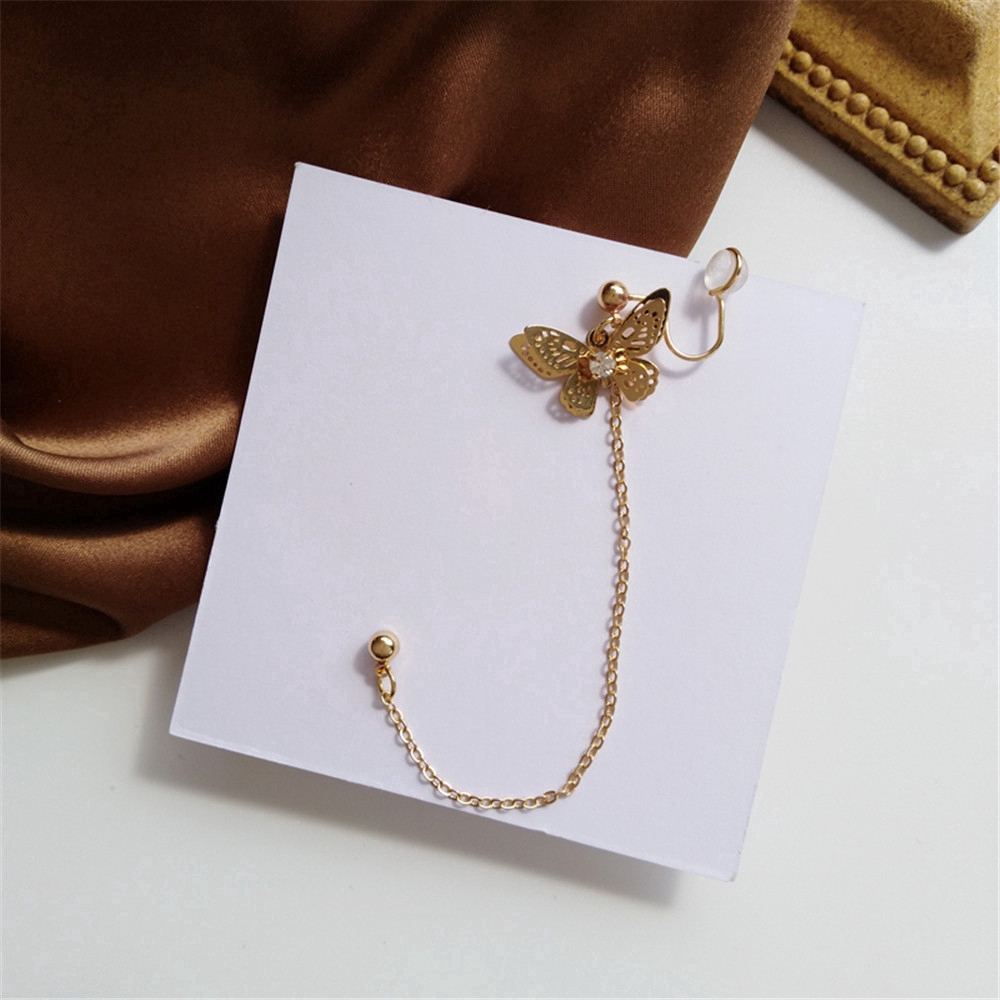 Khuyên Tai Dáng Dài Họa Tiết Bướm Phong Cách Hàn Quốc (chỉ một cái)