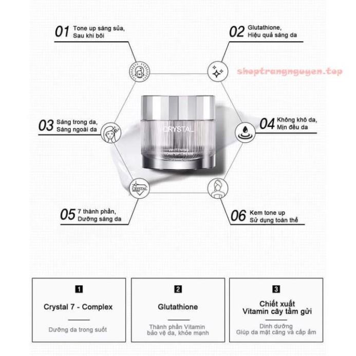 [Sample] Kem dưỡng trắng da Crystal Whitening Tone-up Cream 1ml