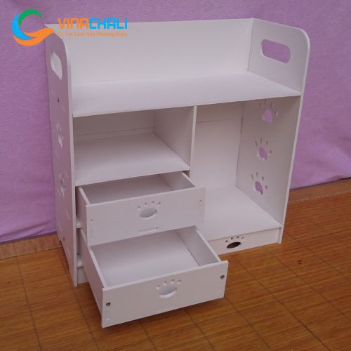 Kệ Đựng Mỹ Phẩm Đồ Trang Điểm Loại To 38cm Gỗ Nhựa PVC Cao Cấp