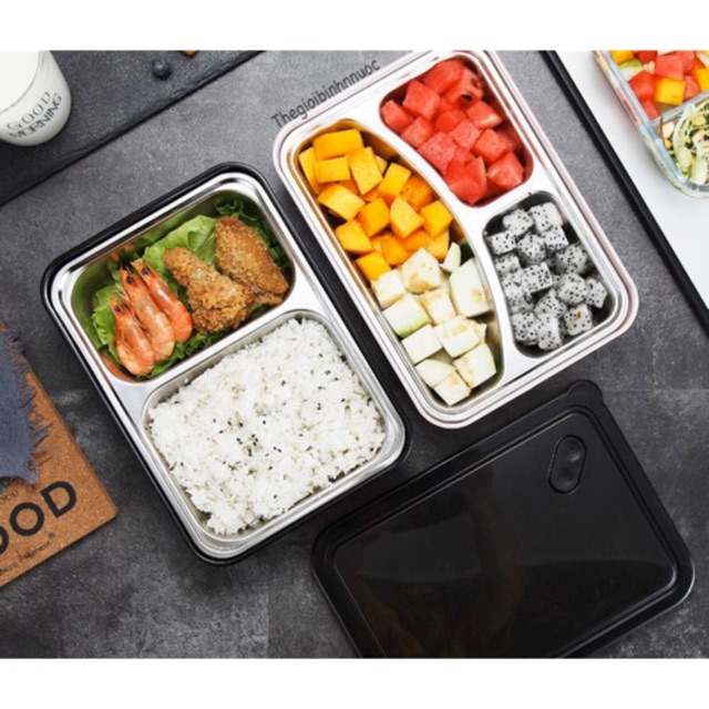 Hộp cơm văn phòng 3 ngăn giữ nhiệt tiện dụng