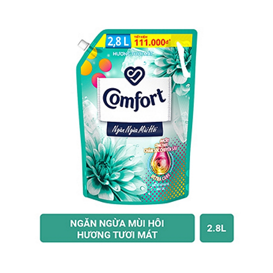 Nước Xả Vải Comfort 2.8l 2.8 lít 2.8 l 1 Lần Xả Hương Ban Mai, Hương Gió Xuân, Hương Tươi Mát, Bella Tím, Sophia Vàng