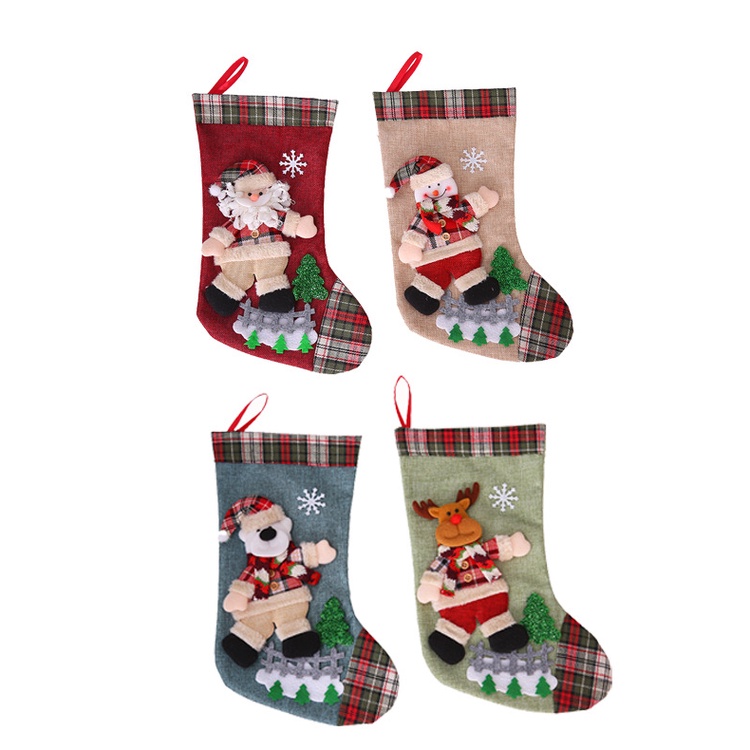 Vớ Treo Trang Trí Giáng Sinh Hình Ông Già Noel Tuần Lộc Người Tuyết