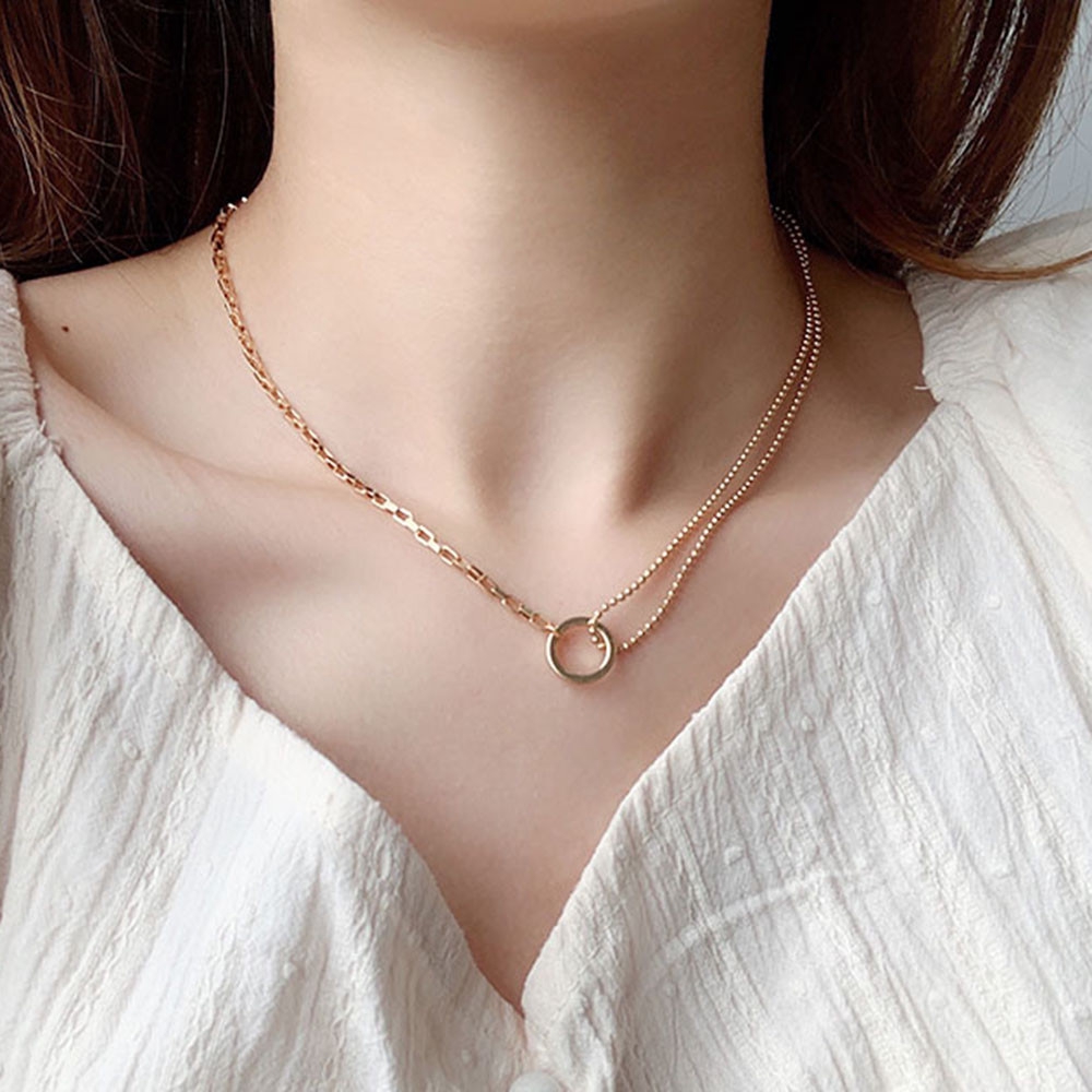 Vòng cổ choker mặt dây hình tròn thời trang cá tính cho nữ