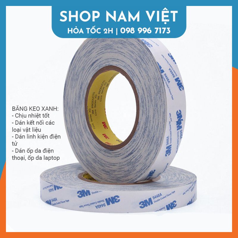 Cuộn Băng Keo 2 Mặt 3M Siêu Dính  - Keo Dán Linh Kiện, Hộp Đèn