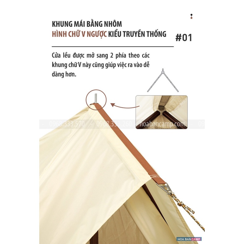 Lều Glamping 4 Người Mobi Garden Line Friends