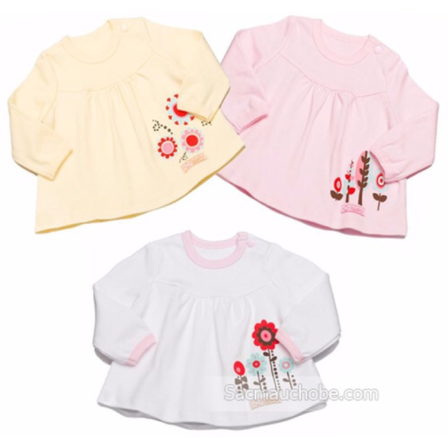 Áo chữ A cài vai Lullaby bé gái size 0-3m