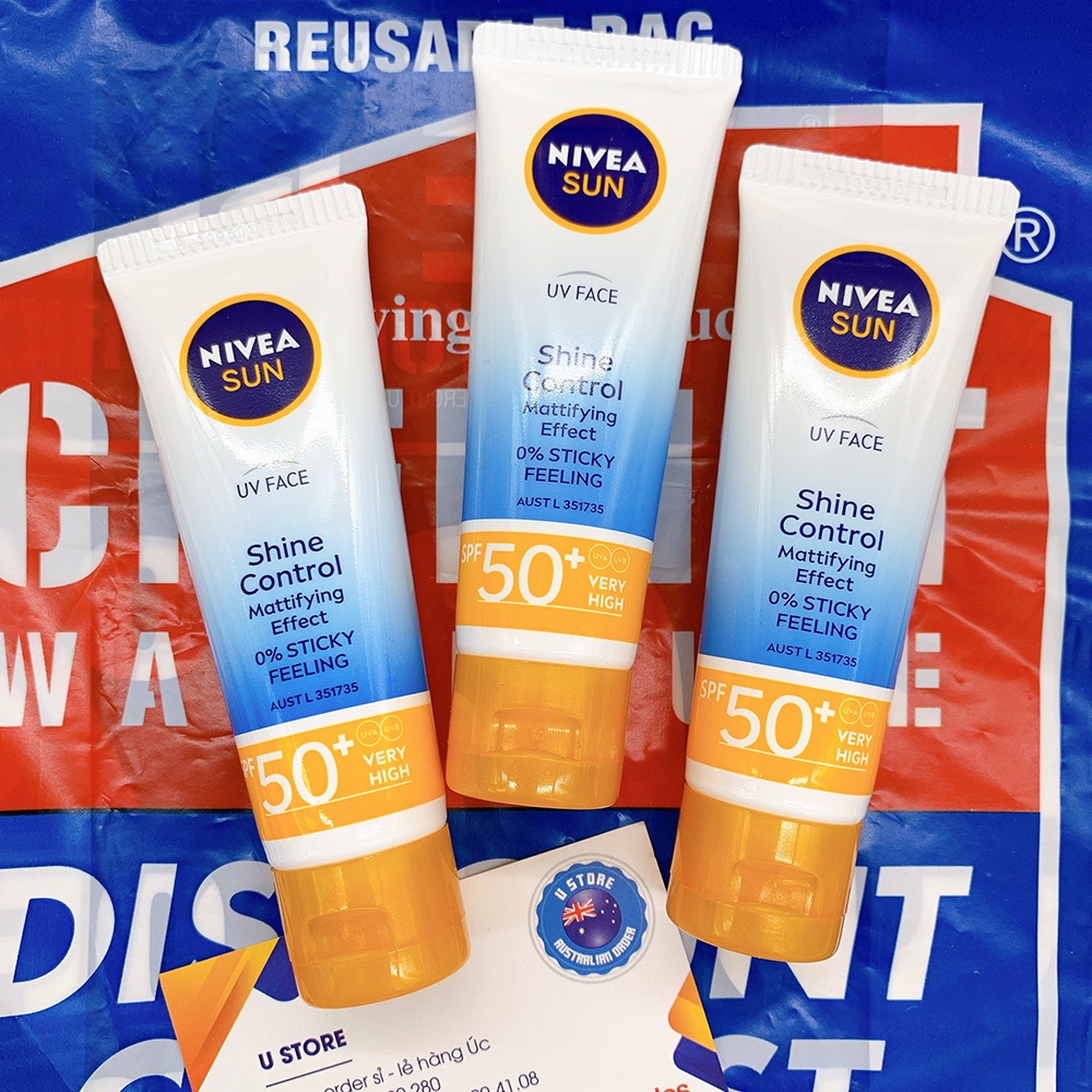 [Mẫu mới] Kem chống nắng Nivea Shine Control SPF 50 UV Face