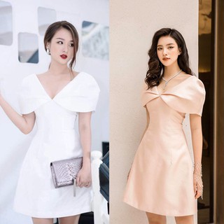 ĐẦM DỰ TIỆC CỔ V BẸT VAI SANG CHẢNH💖FREESHIP💖